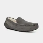 Ugg Charcoal Gray Ascot Sherpa Lined Comfort Slip On Slipper Men's 8 NEW