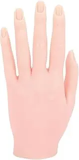 Practice Hand for Nails Silicone Female Mannequin Life Size Model Left Hand for Beginners Salon Artists Nail Art Practice Hand Back Painting Prop Reusable Durable Flexible