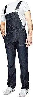 Ze ENZO Mens Denim Blue Black Dungarees Work Fashion Dungaree Casual Overalls Jeans 30 - 50 Waist Sizes