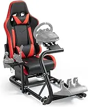 Dardoo Racing Simulator Cockpit Game Seat Red,Adjustable Frame and Seat fit for Logitech G25 G27 G29 G920 G923, Thrustmaster T300, Fanatec, Steering Wheel Stand without Wheel,Handbrake and Pedal