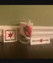 Revolution Brewing Company Hibiscus Ale Can Shaped Beer Glass 16oz With Stickers