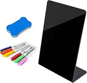 Mini Chalkboard Sign Menu Chalkboard Stand L Shaped Small Blackboard Table Sign for Bakery Wedding Party Poster Display, A6