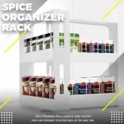 Kitchen Storage Multi-Function Pull-Rotate Spice Rack 2 Double-Decker Shelves