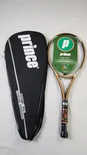 Prince More Game Tennis Racket (TC86B) w/ Cover - 4 3/8 in, Strung, MP, Golden