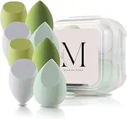 Makrina Store 8 Pcs Makeup Sponges Face Sponges Dry Wet Liquid Foundation Concealer Latex Free Set (Green)