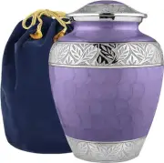 Purple Cremation Ash Box Urn Handcrafted Cremation Urn - Large up to 200lbs