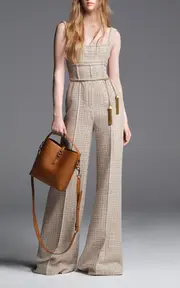 [Elie Saab] Sequin Thread Tweed Jumpsuit