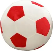 HEALSOPTHY Creative Soccer Ball Pillow Cushion Plush for Home Office Car Red and White Fun Decorative Throw Pillow for Sofa Shop Library Party