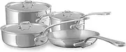 [Mauviel] M'Urban 4 Tri-Ply Polished Stainless Steel 7-Piece Cookware Set With Cast Stainless Steel Handles, Made In France