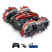 Amphibious Rc Car for Kid 2.4 Ghz 30Km/H Remote Control Pool Toys Boat Car for Boys 8-12 Waterproof RC Boat for Kids RC Water Toys for Adults All Terrain Stunt Car Double Sided 360° Rotating