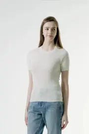 Merinosnug Superfine Merino Scoop Neck Basic Tee, White / S