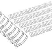 19mm (3/4″) Double Loop Wire Binding Combs, 50 Pcs, 2:1 Pitch, Silver Tone