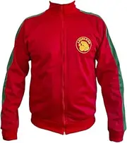JL Sport Historic Zaire Leopards Red Jacket Retro Football Sports Fans Zipped Men Top L, Red, X-Large, Red, X-Large