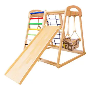 【開立發票】實木兒童攀爬架室內家用小型家庭樂園寶寶攀巖滑梯鞦韆組合淘氣堡