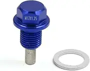 XYWHPGV M12 x 1.25 Blue Aluminum Alloy Magnetic Engine Oil Pan Drain Bolt Screw for Car(026d6 f3550 66124 58417 9f95b eb982