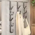 Space-saving Door Hook Multi-hook Hanger Metal Coat Rack with Strong