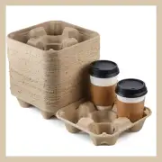 4 Cup Carrier Holder Carry Tray 8 to 32 oz Disposable Drinks Take Out Togo