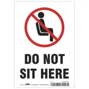 Condor Do Not Sit Here Sign,10" H,7"W,Polyester HWB774T1007 Condor HWB774T1007