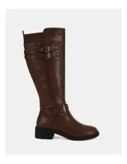 [Novo Shoes] Jewell Zip-Up Long Boots in Brown