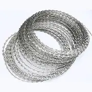 Razor Wire Barbed Wire Razor Wires, Garden Farm Courtyard Galvanized Stainless Steel Wire Fence, Weatherability Outdoor Barbed Wire Roll (Color : Silver-45cm/Double Spiral, Size : 10m)