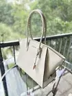 Michael Kors Avril XL Extra Large Tote Shoulder Bag Handbag Light Cream Leather