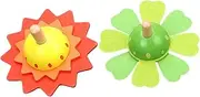 2Pcs Wooden Gyro Bright Educational for Solid Enhances Hand Eye Coordination and Creativity for Playtime Fun