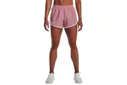 3 x Womens Under Armour Pink/ White Fly-By 2.0 Shorts