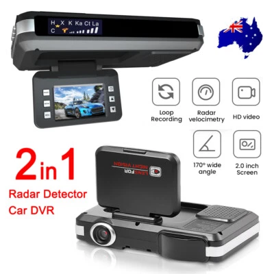 2 in 1 HD Car Dash Cam Speed Radar Detector G-Sensor Video Recorder Camera DVR