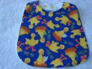 Big Bird Blue Baby Bib Cotton Front Towelling Back Handmade