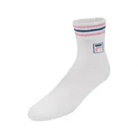 在飛比找PChome24h購物優惠-Fila 襪子 Crew 白 粉紅 藍 條紋 中筒襪 長襪 
