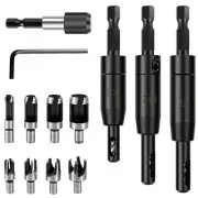 1/4 Inch Hex Shank 5 Flute Woodworking Countersink Drill Bit Wood Plug Cutter