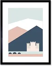 Pastel Geometric Shapes Eilean Donan Castle Lochalsh Scotland Framed Art Print