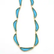 MICHAEL VINCENT MICHAUD BOOMERANG POWDER BLUE NECKLACE 4012