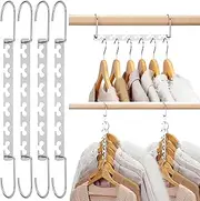House Day Space Saving Hangers 6 Pack Metal Magic Hangers Closet Space Saving Wardrobe Clothing Hanger Oragnizer Updated Hook Design