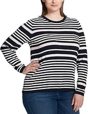 [Tommy Hilfiger] Plus Size Cotton Striped Sweater