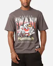 [MITCHELL & NESS] Mitchell & Ness Sydney Swans Character T-shirt Charcoal - Size M M Charcoal