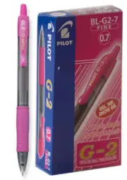 Pilot G-2 Gel Rollerball Pen - Fine 0.7mm, Pink 12 Pack