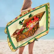 Cool Vintage Art for Kids the Toy Box Painting Microfiber Beach Towel