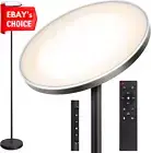 30W LED Floor Lamp 3000LM Dimmable Tall Standing Lamp with Remote Timer Black