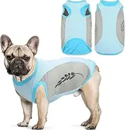Homiliky Dog Cooling Vest,Dog Cooling Jacket,Breathable Mesh Ice Vest for Dog,Puppy Summer Breathable Clothing with Reflective Strip,Lightweight Dog Ice-Cooling T-Shirts for Small Medium Dogs (L)