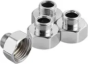 Stanweemix Stainless Steel 4-Pack 1/2" Female to 3/8" Male Water Line Adapter, Reducer Fitting with Rubber Washer