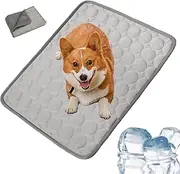 Furry Basics Dog Cooling Mat, Furrybasics Coolingmat, Coolest for Hot Pups, Pet Ice Silk Self Coolpad, Pet Air Conditioning Bed, Washable for Small Medium Large Dogs Cat (Gray,X-Large)