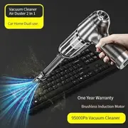 ANYMOB Vacuum Cleaner Gray Basic Portable Home & Car Dual Use Blowable Cordless