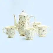 Grace Teaware Holiday Christmas Snowman Chocolate Pot and 4 Mugs Set