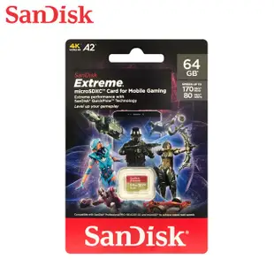 SanDisk Extreme A2 32G 64G microSD 行動裝置電玩 記憶卡 安卓適用 廠商直送