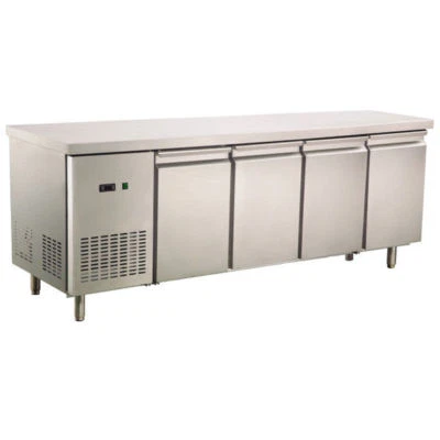 450L 4 Solid Doors Worktop Bench Fridge 304 stainless steel Industrial Fridge