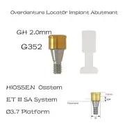HIOSSEN ET III SA Ø3.7 Mini Overdenture Locat0r Implant Abutment 2.0mm GH Osste