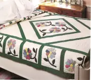PETRONELLA'S GARDEN -- APPLIQUE & STRIP VINTAGE QUILT PATTERN