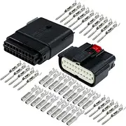 Molex 20 Pin Wire Connector, Harley BLACK Waterproof, Sealed Kit, MX150 w/CPA