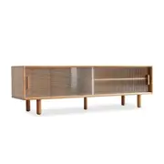 MIUZ Modern TV Cabinet Entertainment Unit Stand Storage Lowline Wooden Scandinavian Solid Oak 130cm